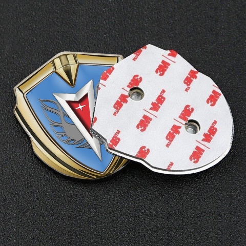 Pontiac Badge Self Adhesive Gold Blue Base Grey Firebird Wings