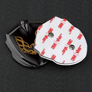 Pontiac Emblem Fender Badge Graphite Black Base Copper Firebird Logo