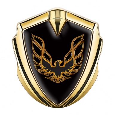 Pontiac Emblem Fender Badge Gold Black Base Copper Firebird Logo