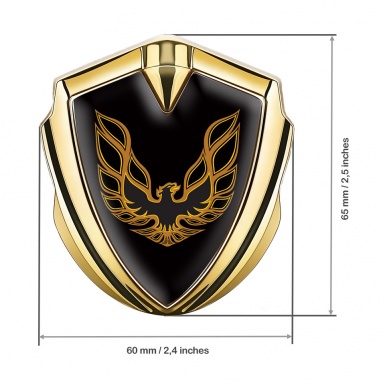 Pontiac Emblem Fender Badge Gold Black Base Copper Firebird Logo