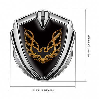 Pontiac Emblem Fender Badge Silver Black Base Copper Firebird Logo