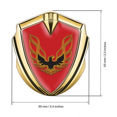 Pontiac Emblem Trunk Badge Gold Crimson Base Copper Firebird Logo