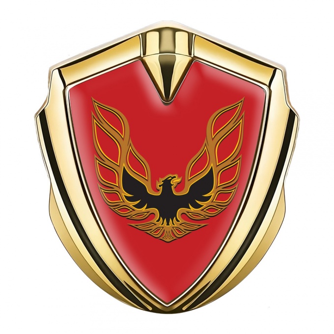 Pontiac Emblem Trunk Badge Gold Crimson Base Copper Firebird Logo