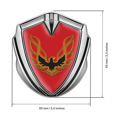 Pontiac Emblem Trunk Badge Silver Crimson Base Copper Firebird Logo