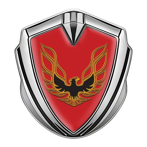 Pontiac Emblem Trunk Badge Silver Crimson Base Copper Firebird Logo