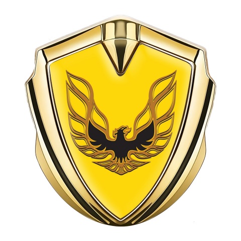 Pontiac Firebird Emblem Self Adhesive Gold Yellow Base Copper Logo