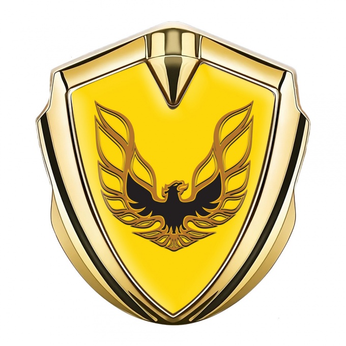 Pontiac Firebird Emblem Self Adhesive Gold Yellow Base Copper Logo