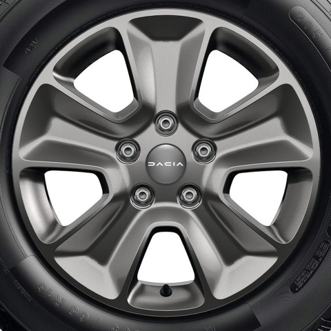 Dacia Silicone Stickers Wheel Center White Logo Carbon