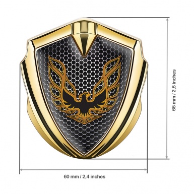 Pontiac Firebird Domed Emblem Badge Gold Dark Grate Copper Logo