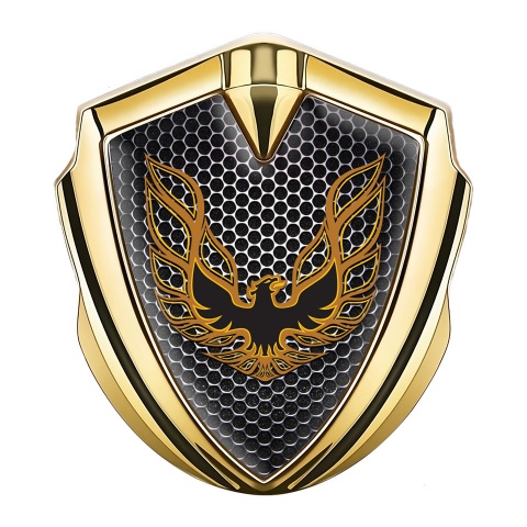 Pontiac Firebird Domed Emblem Badge Gold Dark Grate Copper Logo