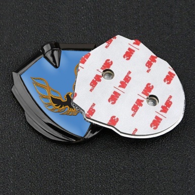 Pontiac Firebird Emblem Ornament Badge Graphite Blue Base Copper Logo