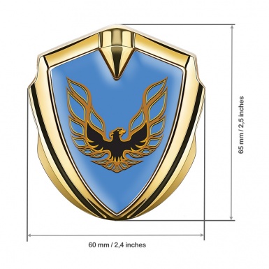 Pontiac Firebird Emblem Ornament Badge Gold Blue Base Copper Logo