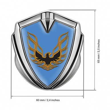Pontiac Firebird Emblem Ornament Badge Silver Blue Base Copper Logo