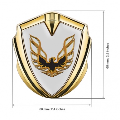 Pontiac Firebird Bodyside Domed Emblem Gold Grey Base Copper Logo