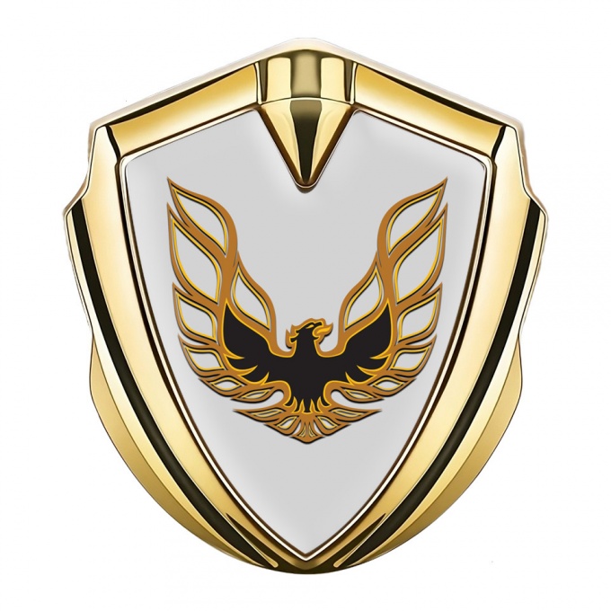 Pontiac Firebird Bodyside Domed Emblem Gold Grey Base Copper Logo