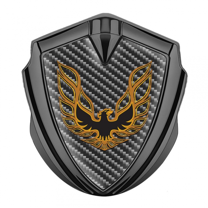 Pontiac Firebird Emblem Metal Badge Graphite Dark Carbon Copper Logo