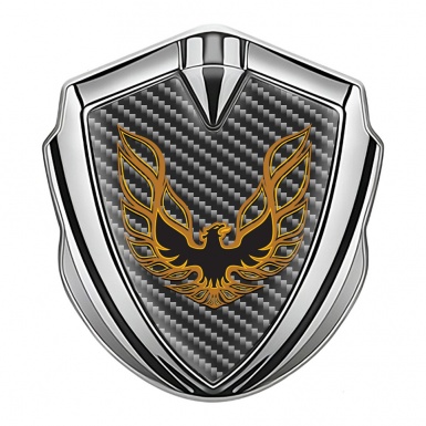 Pontiac Firebird Emblem Metal Badge Silver Dark Carbon Copper Logo
