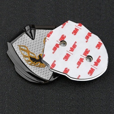 Pontiac Firebird Emblem Badge Self Adhesive Graphite Honeycomb Copper Logo