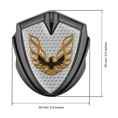 Pontiac Firebird Emblem Badge Self Adhesive Graphite Honeycomb Copper Logo