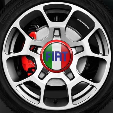 Fiat Silicone Stickers Center Caps Italy Flag