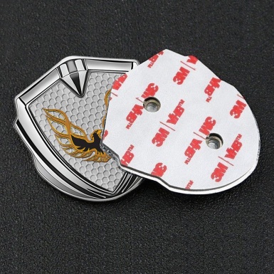 Pontiac Firebird Emblem Badge Self Adhesive Silver Honeycomb Copper Logo