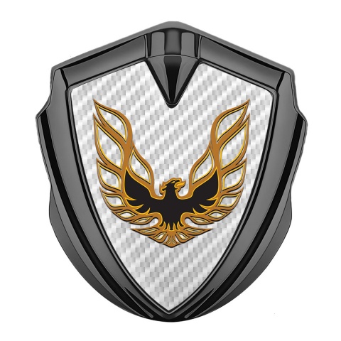 Pontiac Firebird Silicon Emblem Badge Graphite White Carbon Copper Logo