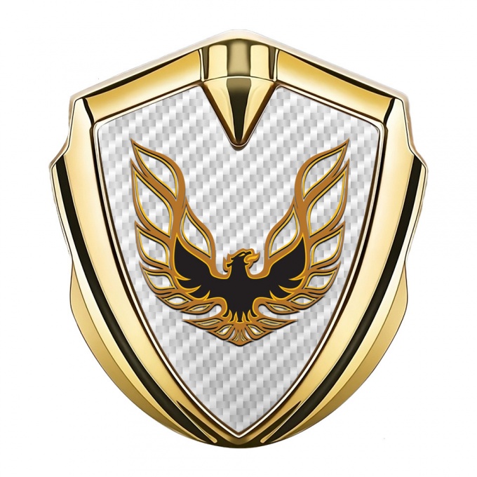 Pontiac Firebird Silicon Emblem Badge Gold White Carbon Copper Logo