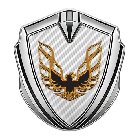Pontiac Firebird Silicon Emblem Badge Silver White Carbon Copper Logo