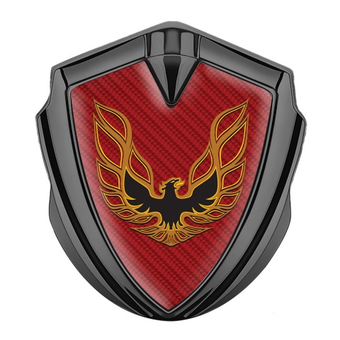 Pontiac Firebird Emblem Car Badge Graphite Red Carbon Copper Logo