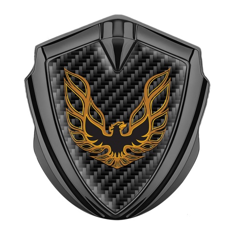 Pontiac Firebird Emblem Silicon Badge Graphite Black Carbon Copper Logo
