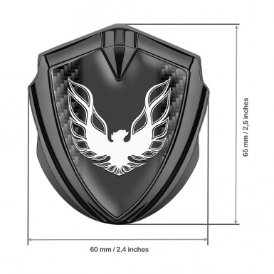 Pontiac Firebird Metal Domed Emblem Graphite Black Carbon White Phoenix