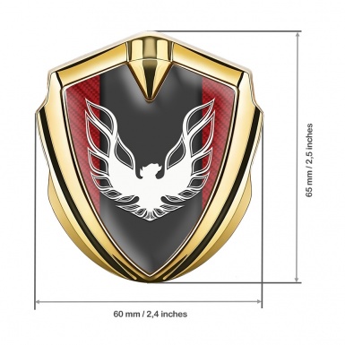 Pontiac Firebird Metal Domed Emblem Gold Red Carbon White Phoenix