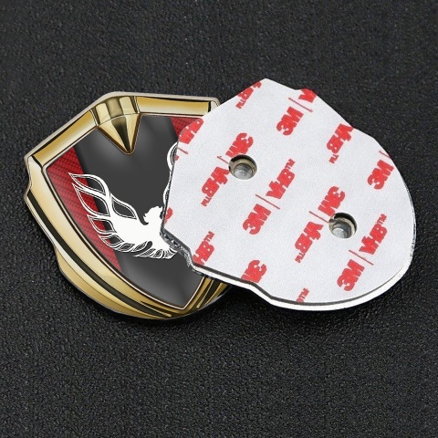 Pontiac Firebird Metal Domed Emblem Gold Red Carbon White Phoenix