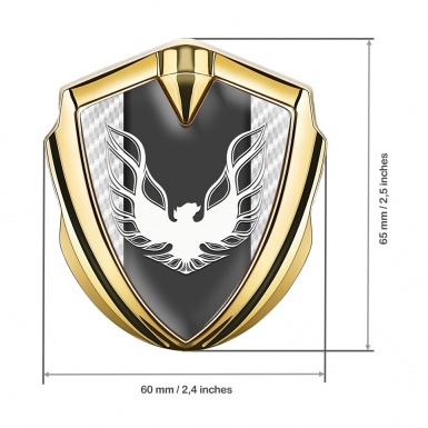 Pontiac Firebird Emblem Fender Badge Gold Pearl Carbon White Phoenix