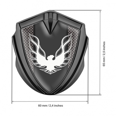 Pontiac Firebird Fender Emblem Badge Graphite Grey Carbon White Logo