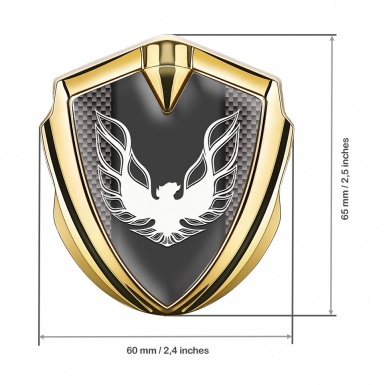 Pontiac Firebird Fender Emblem Badge Gold Grey Carbon White Logo