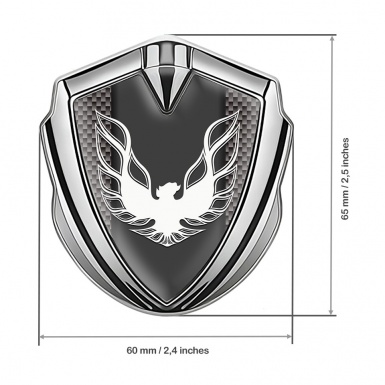 Pontiac Firebird Fender Emblem Badge Silver Grey Carbon White Logo