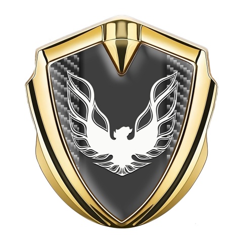 Pontiac Firebird Emblem Trunk Badge Gold Dark Carbon White Logo