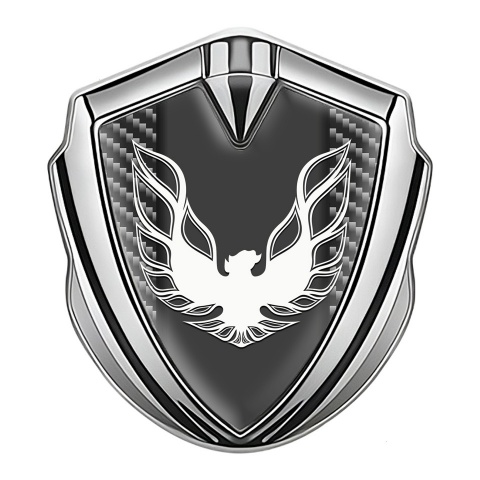 Pontiac Firebird Emblem Trunk Badge Silver Dark Carbon White Logo