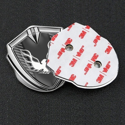 Pontiac Firebird Emblem Trunk Badge Silver Dark Carbon White Logo