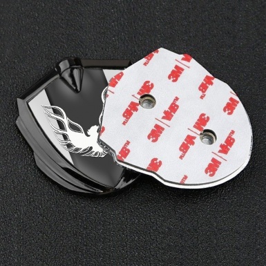 Pontiac Firebird Emblem Trunk Badge Graphite Grey Base White Logo