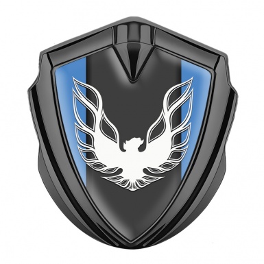 Pontiac Firebird Emblem Self Adhesive Graphite Glacial Blue White Logo