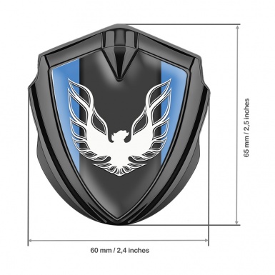 Pontiac Firebird Emblem Self Adhesive Graphite Glacial Blue White Logo