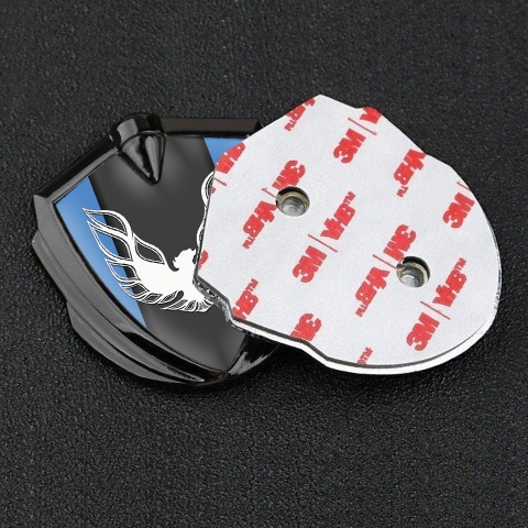 Pontiac Firebird Emblem Self Adhesive Graphite Glacial Blue White Logo