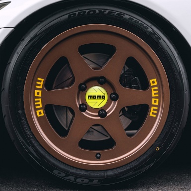 Momo Silicone Stickers for Wheel Center Cap Yellow