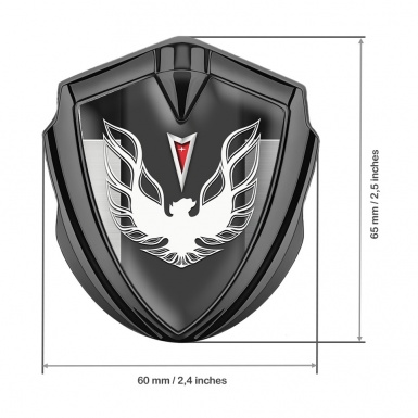 Pontiac Firebird Domed Emblem Badge Graphite Metal Sheet White Red Logo