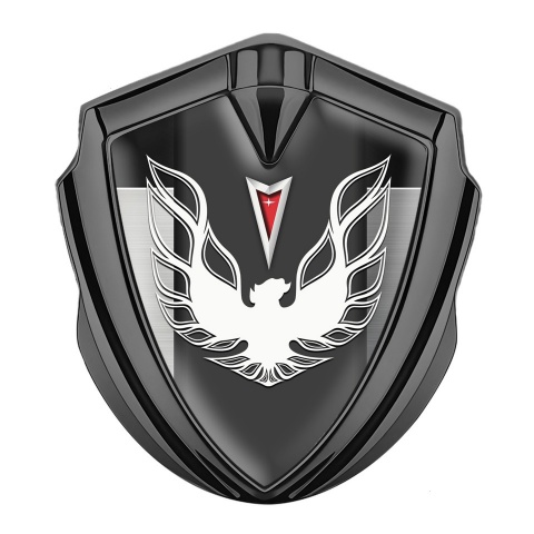 Pontiac Firebird Domed Emblem Badge Graphite Metal Sheet White Red Logo