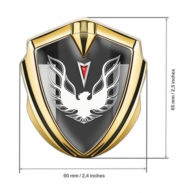 Pontiac Firebird Domed Emblem Badge Gold Metal Sheet White Red Logo