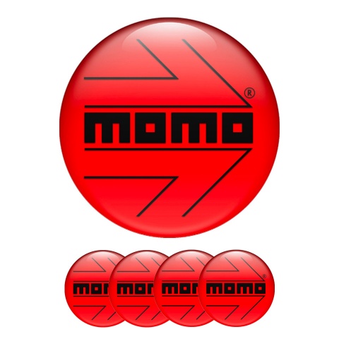 Momo Silicone Stickers for Wheel Center Cap Red