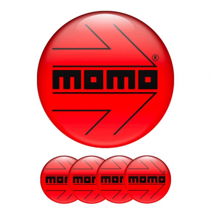 Momo Silicone Stickers for Wheel Center Cap Red